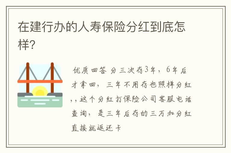 在建行办的人寿保险分红到底怎样？